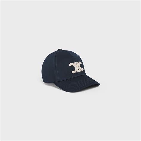 celine triomphe cap navy|CELINE Cap Triomphe Baseball Navy .